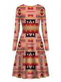 Powwow Store gb nat00046 16 tan pattern native long sleeve dress