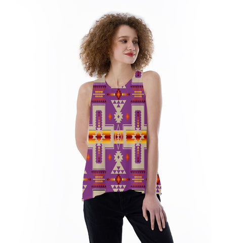 Powwow StoreGBNAT0006207 Native Pattern 3D Loose Open Back Tank Top