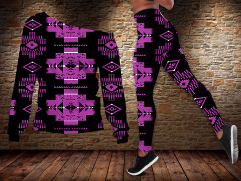 Powwow StoreGBHW00077 Tribe Design Native American Offshoulder Sweater Legging Set