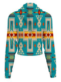 Powwow Store gb nat00062 05 turquoise tribe design native american crop hoodie