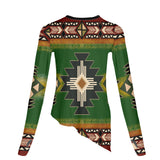 Powwow Storegb nat0001 southwest green symbol native dance long sleeve tshirt