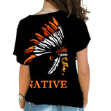GB-NAT00137 Chief Native American Cross Shoulder Shirt