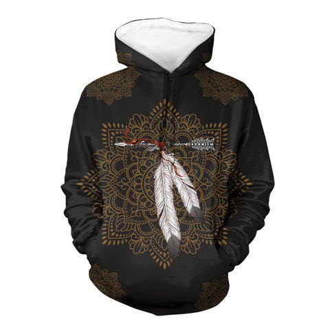 Powwow Store gb nat00460 arrow feather native 3d hoodie