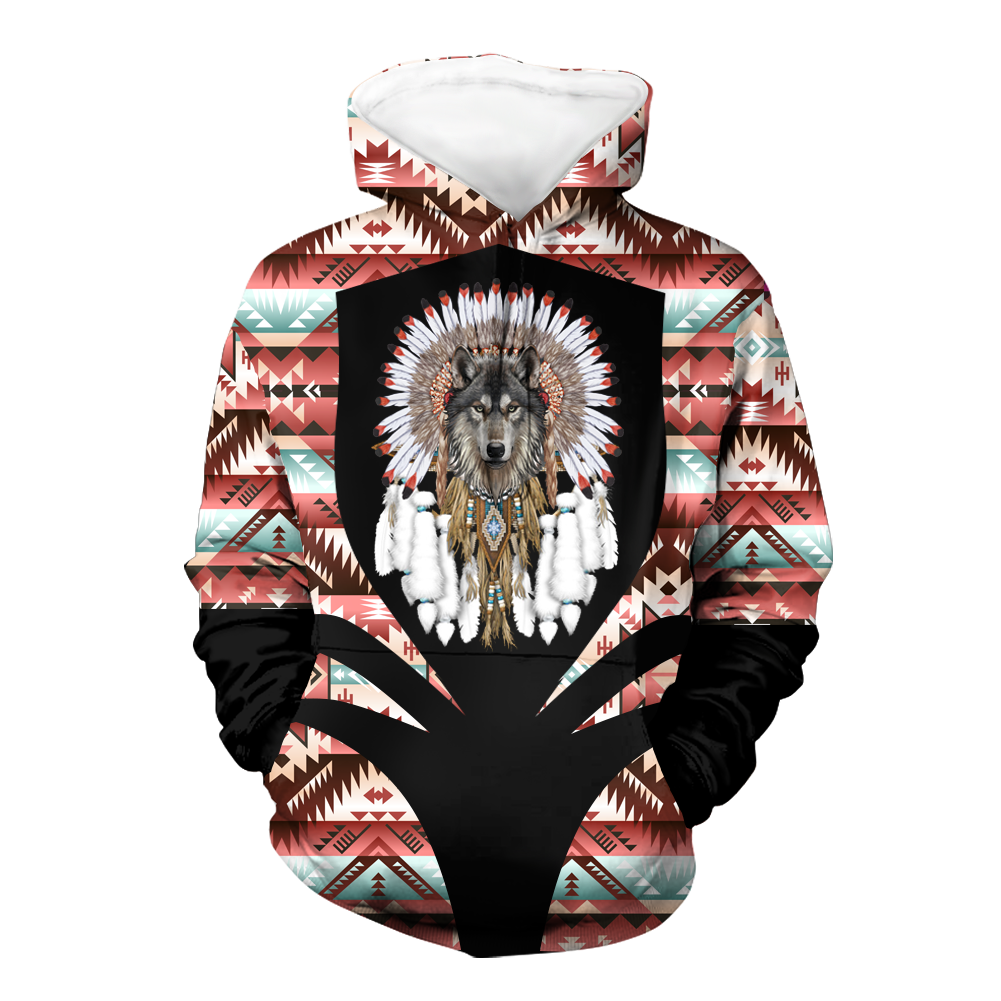 Powwow StoreHD000343 Pattern Native Pride 3D Hoodie