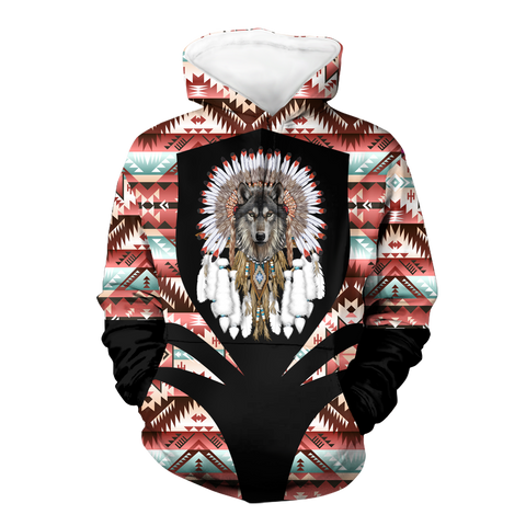 Powwow StoreHD000343 Pattern Native Pride 3D Hoodie