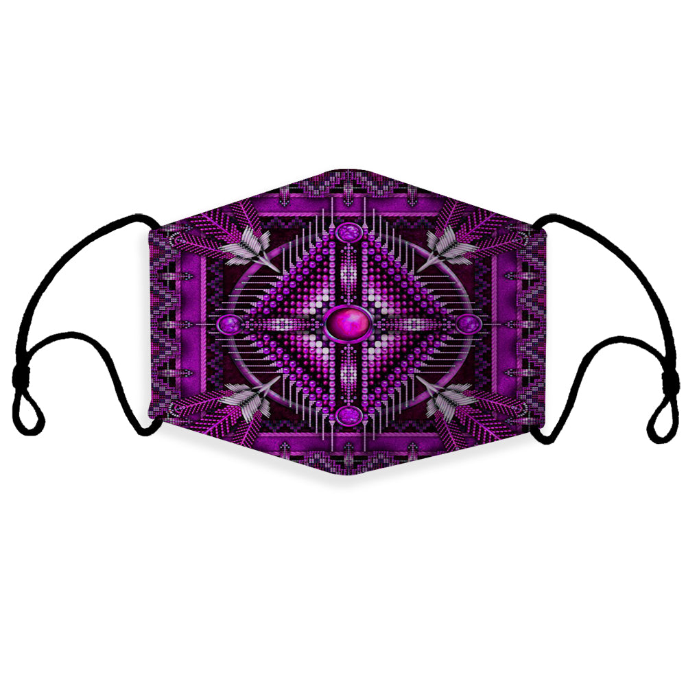 GB-NAT00023-05 Naumaddic Arts Purple Native American Native American 3D Mask (with 1 filter)