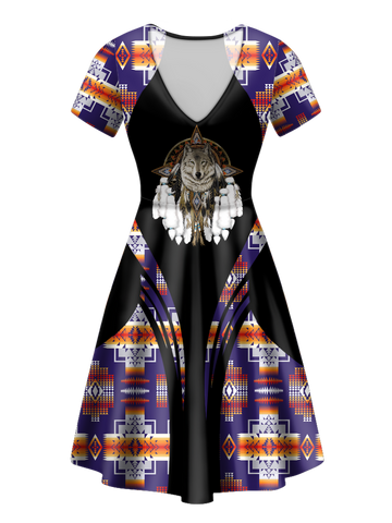 V-ND0025 Pattern Native V-Neck Dress