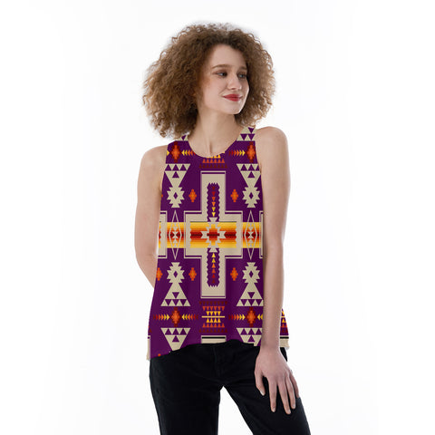 Powwow StoreGBNAT0006209 Native Pattern 3D Loose Open Back Tank Top