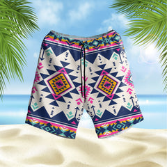 Powwow Store gb nat00316 pink pattern native american hawaiian shorts