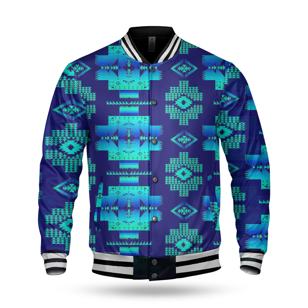 Powwow StoreGBNAT0072012 Tribes Pattern  Baseball Jacket