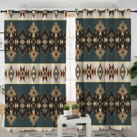 GB-NAT00609 Navajo Geometric Seamless Pattern Living Room Curtain