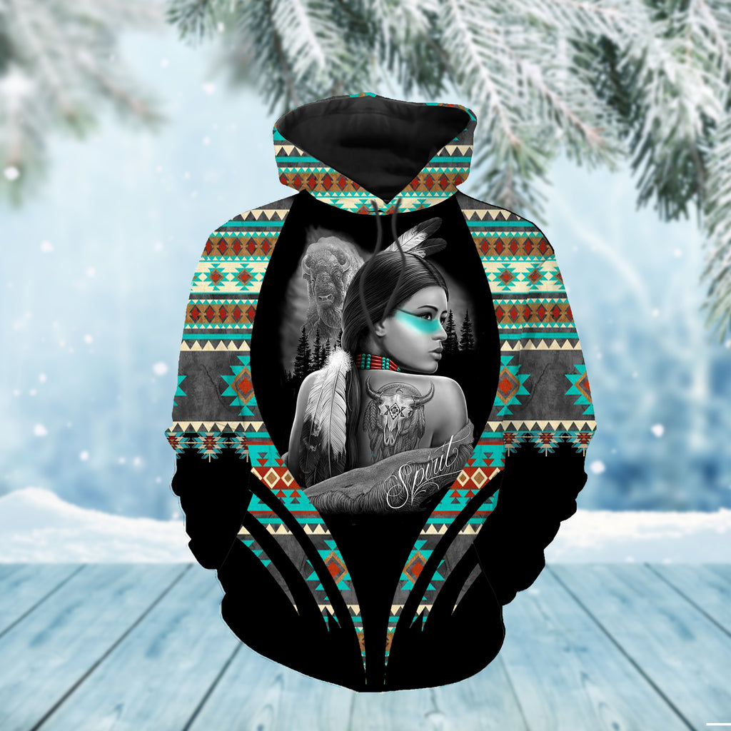 Powwow Store gb nat00440 f01 native girl 3d hoodie