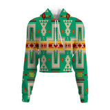 Powwow Store gb nat00062 06 green tribe design native american crop hoodie