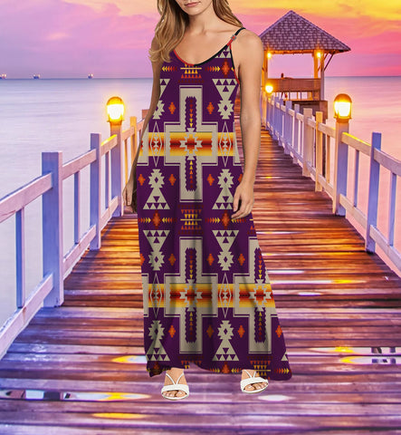 GB-NAT00062-09 Tribe Design Native American Maxi Dress