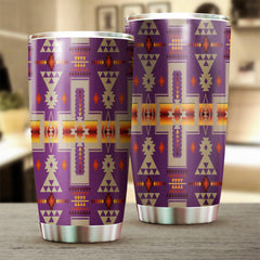 GB-NAT00062-07 Light Purple Tribe Design Native American 20oz Tumbler - Powwow Store