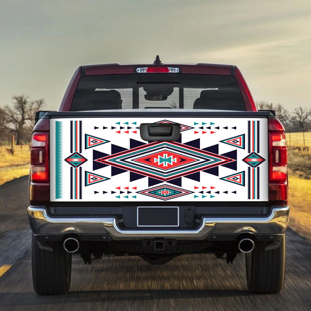 Powwow StoreGBNAT00146 White Geometric Native American Tailgate Sticker New