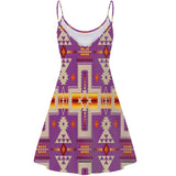GB-NAT00062-07 Light Purple Tribe Design Native American Strings Dress