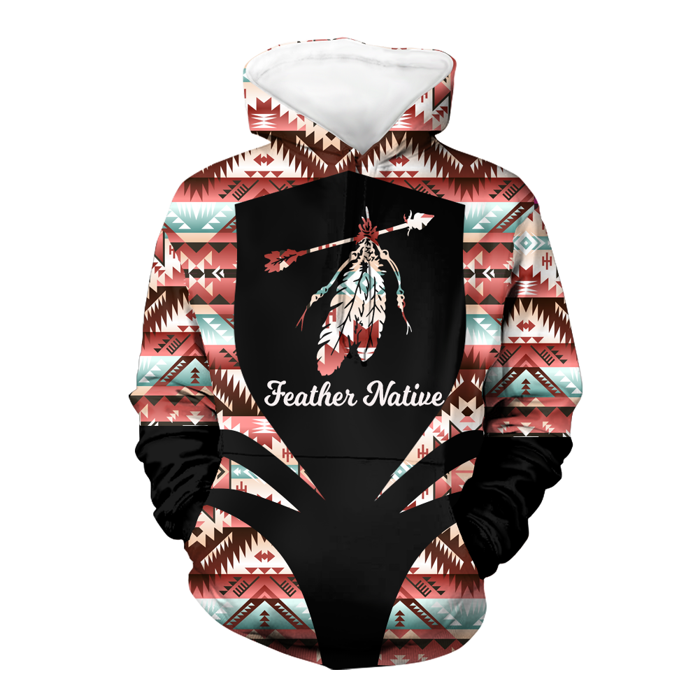 Powwow StoreHD000342 Pattern Native Pride 3D Hoodie