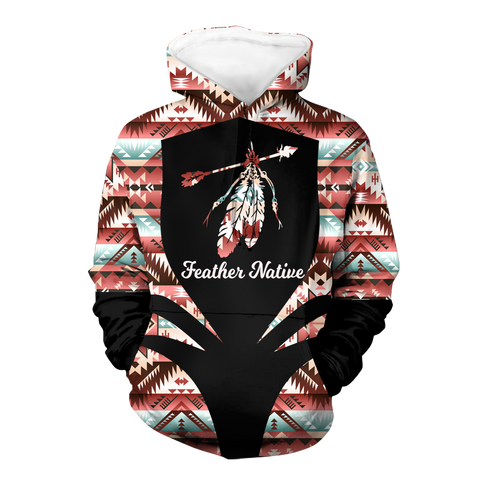 Powwow StoreHD000342 Pattern Native Pride 3D Hoodie