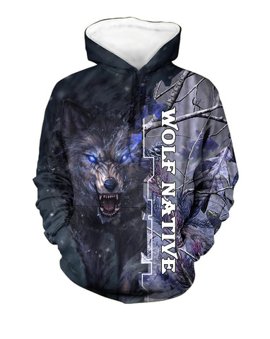 Powwow Store gb nat00461 wolf native 3d hoodie