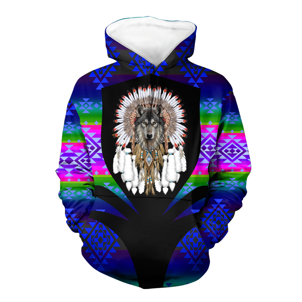 Powwow StoreHD000340 Pattern Native Pride 3D Hoodie