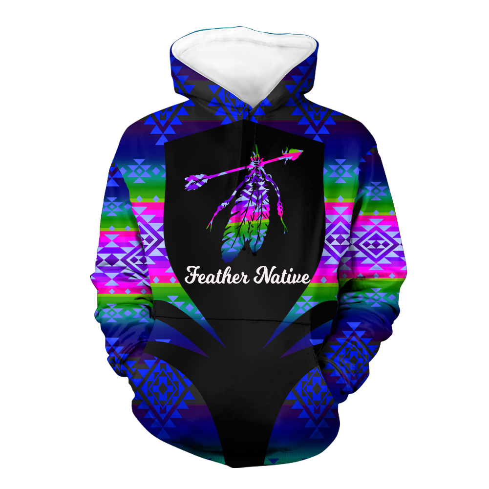 Powwow StoreHD000338 Pattern Native Pride 3D Hoodie