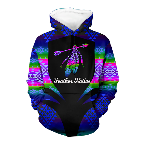 Powwow StoreHD000338 Pattern Native Pride 3D Hoodie