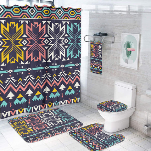 Powwow StoreBS000834 Pattern Native American Bathroom Set