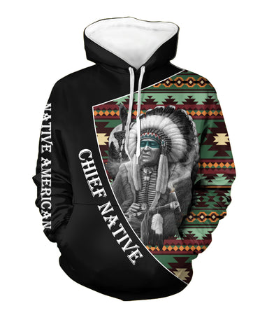 Powwow Store gb nat00471 howling wolf chief native 3d hoodie