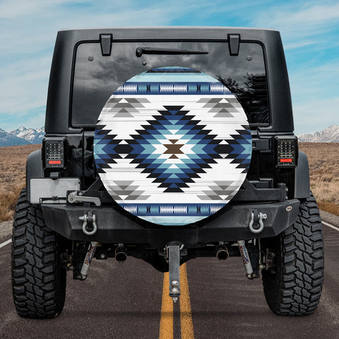 GB-NAT00528 Blue Colors Tribal Spare Tire Cover