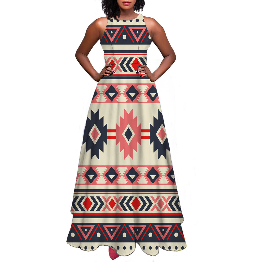 Powwow StoreGBNAT00375 Pattern Native Sleeveless Aline skirt