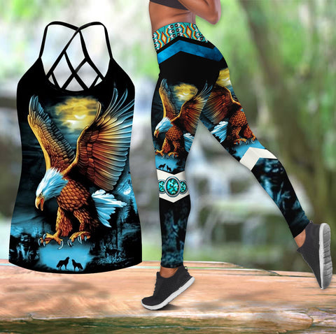 Powwow Store crl0002 blue eagle native american combo crisscross and legging