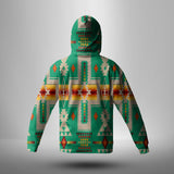 Powwow Store gb nat00062 06 green tribe design native american 3d hoodie with mask