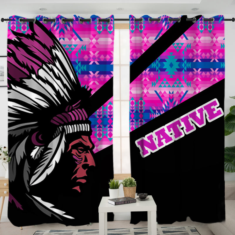 Powwow StoreLVR0066 Pattern Native American Living Room Curtain