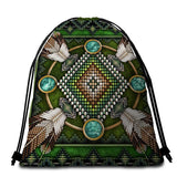 Powwow Store gb nat00023 01 naumaddic arts green beach blanket bag set