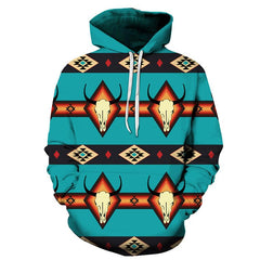 Bison Tribes Pattern Native American All Over Hoodie - Powwow Store