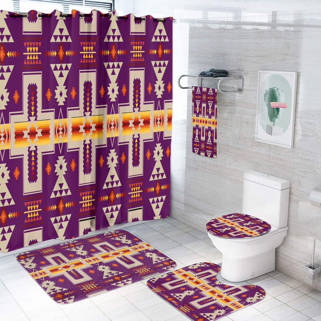 Powwow Store gb nat00062 09 purple tribe design native bathroom set