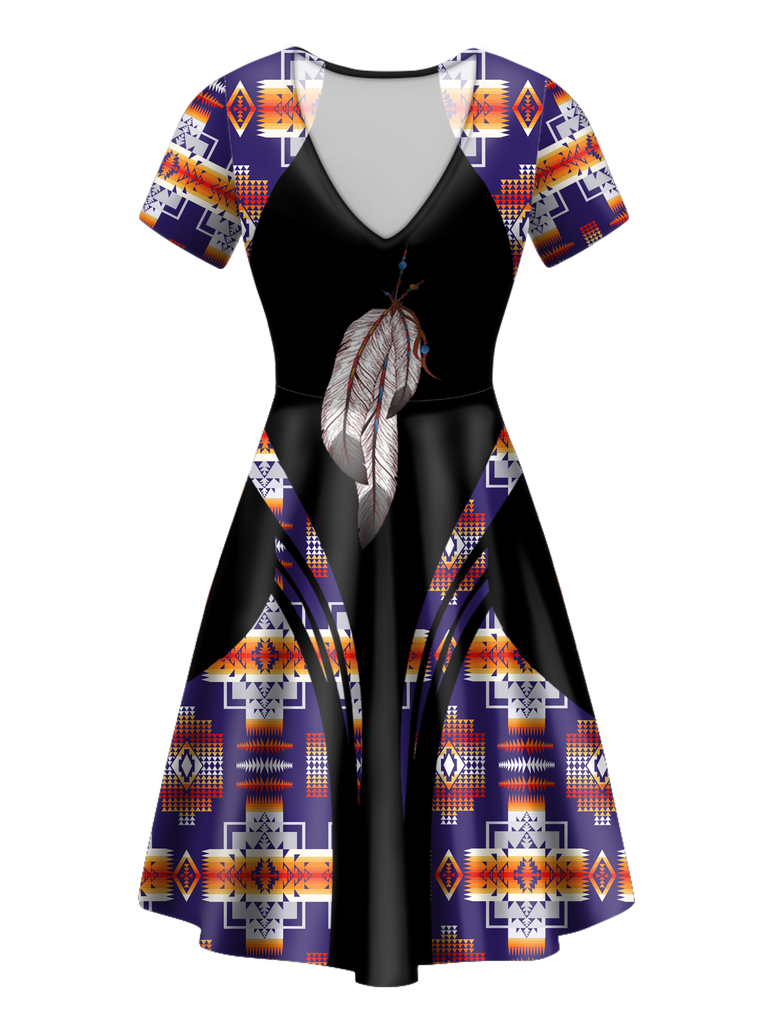 V-ND0024 Pattern Native V-Neck Dress