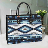 Powwow StoreGBNAT00528 Blue Colors Pattern Leather Bag