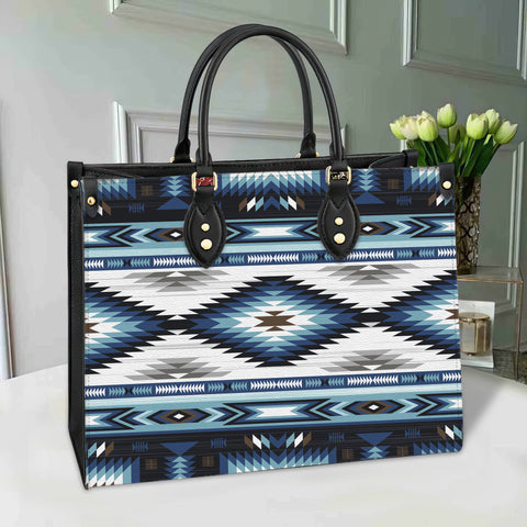 GB-NAT00528 Blue Colors Pattern Leather Bag