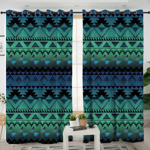 GB-NAT00601  Pattern Ethnic Native Living Room Curtain