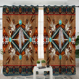 LVR0014 - Pattern Brown Mandala   Living Room Curtain