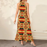 GB-NAT00046-15  Light Brown Tribe Pattern Dress Maxi Ligation