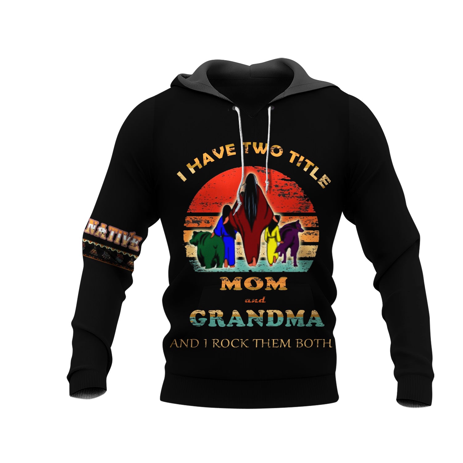 Powwow Store hd1111 mom and grandma 3d hoodie