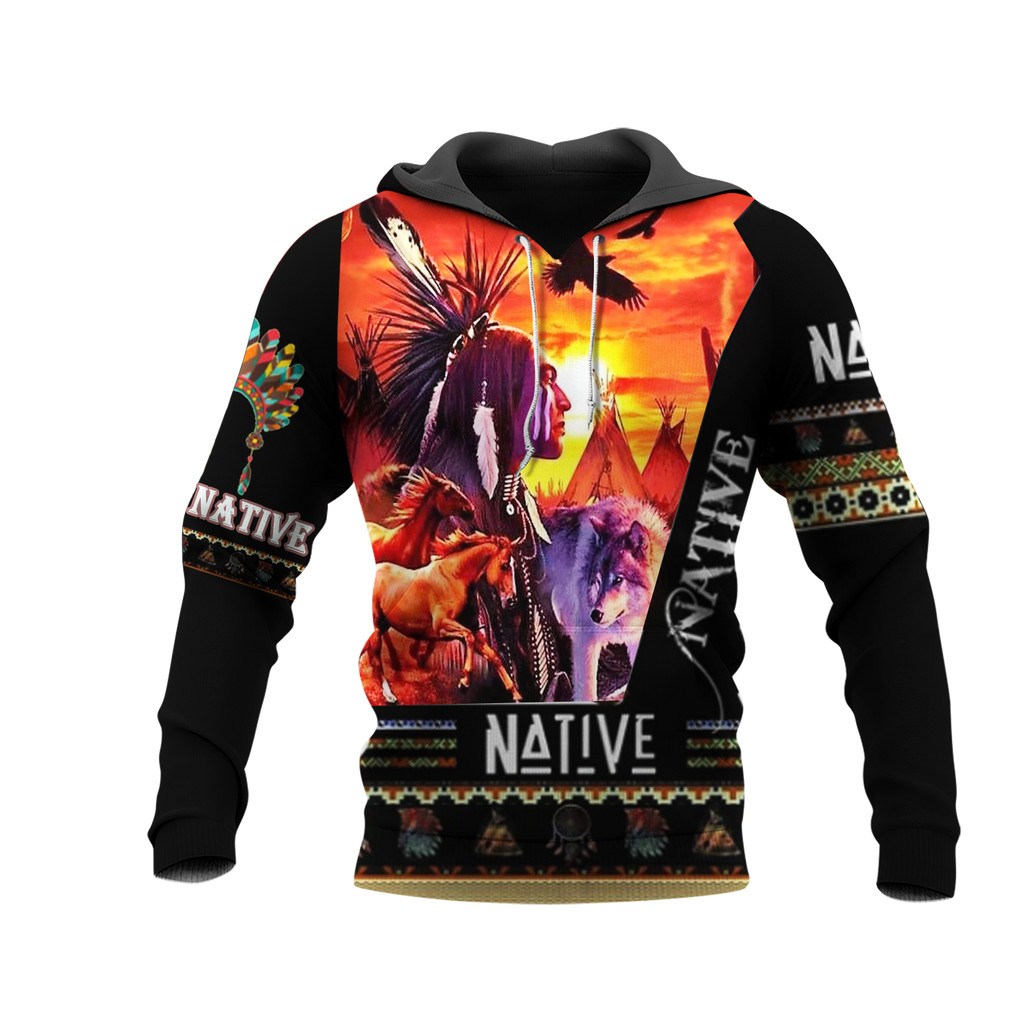 Powwow Store hd1107 the chief native 3d hoodie