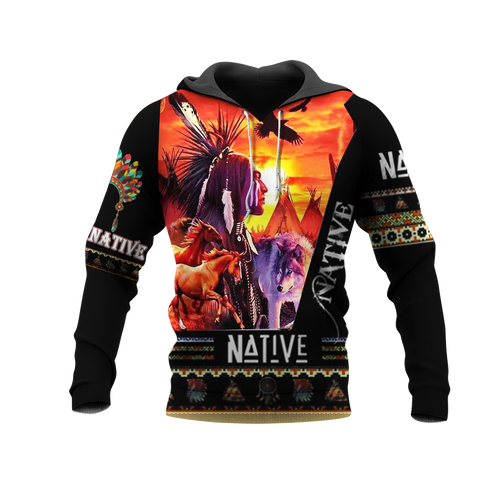 Powwow Store hd1107 the chief native 3d hoodie