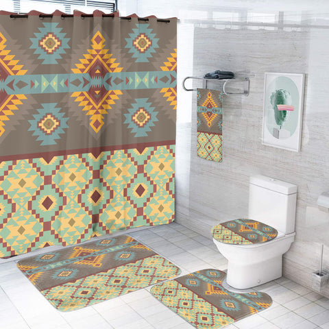 Powwow StoreBS000105 Pattern Native American Bathroom Set