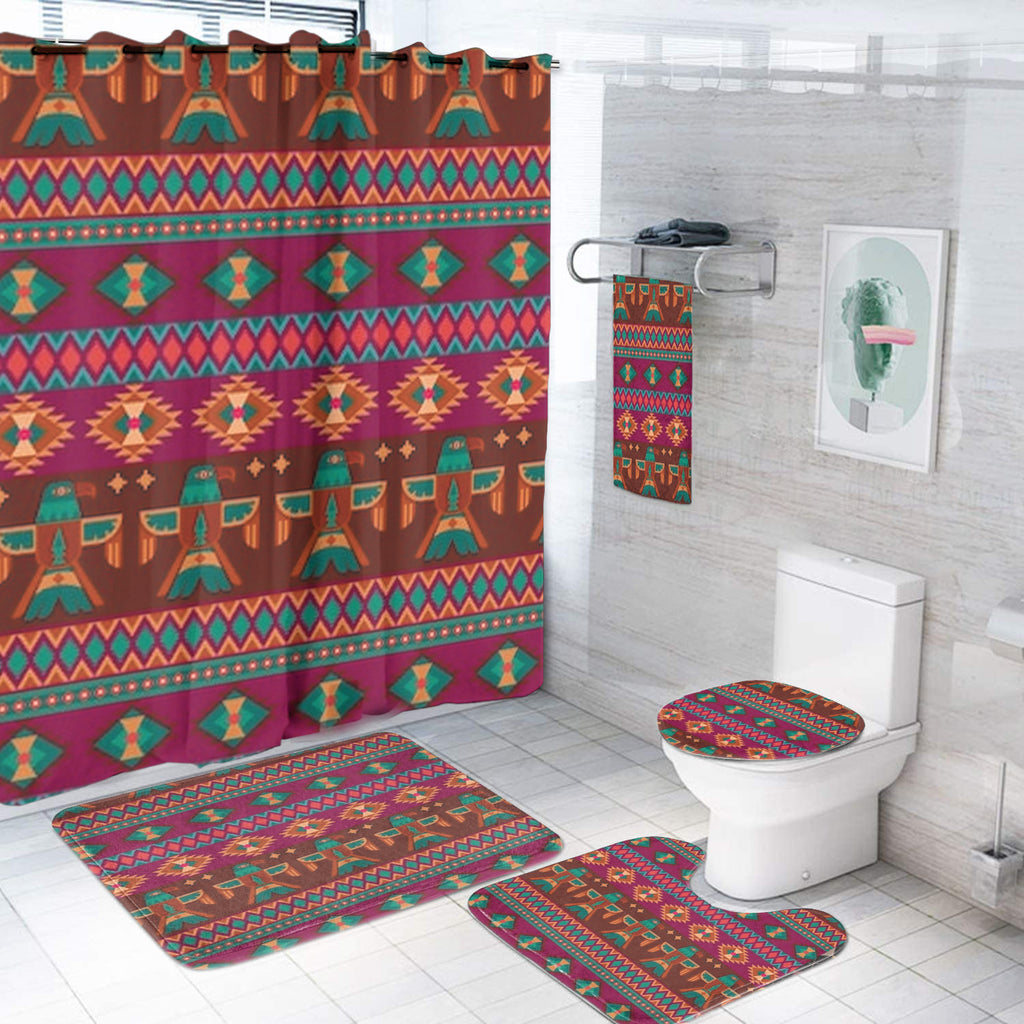 Powwow StoreBS000100 Pattern Native American Bathroom Set