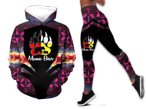 Powwow StoreHLS00353 Pattern Native 3D Hoodie Legging Set