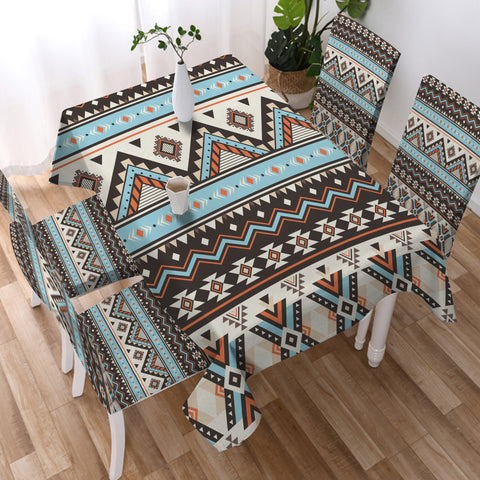 GB-NAT00604 Tribal Striped Seamless Pattern Tablecloth